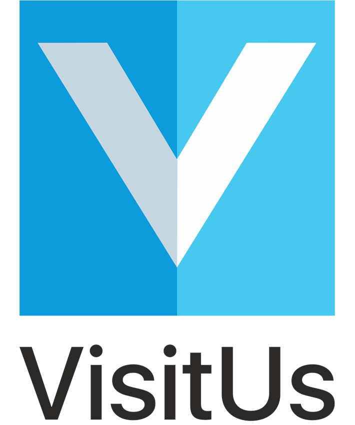 The logo for VisitUs Reception